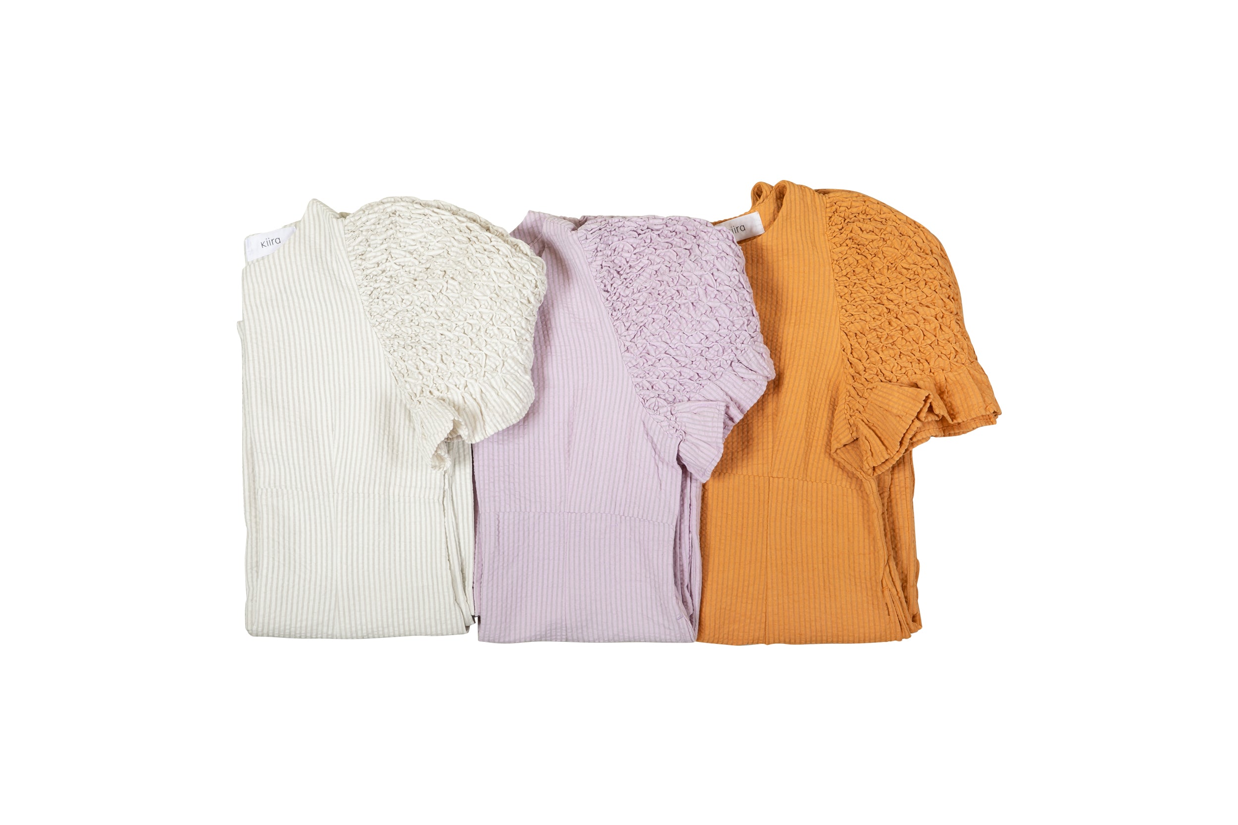 Cotton linen seersucker smocking op