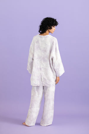 Linen uneven dyeing pants
