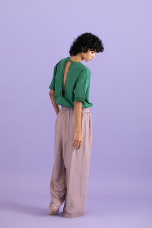 Recycle cotton v-back Tee