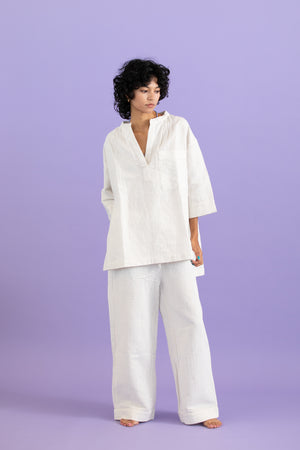 Cotton linen seersucker pants