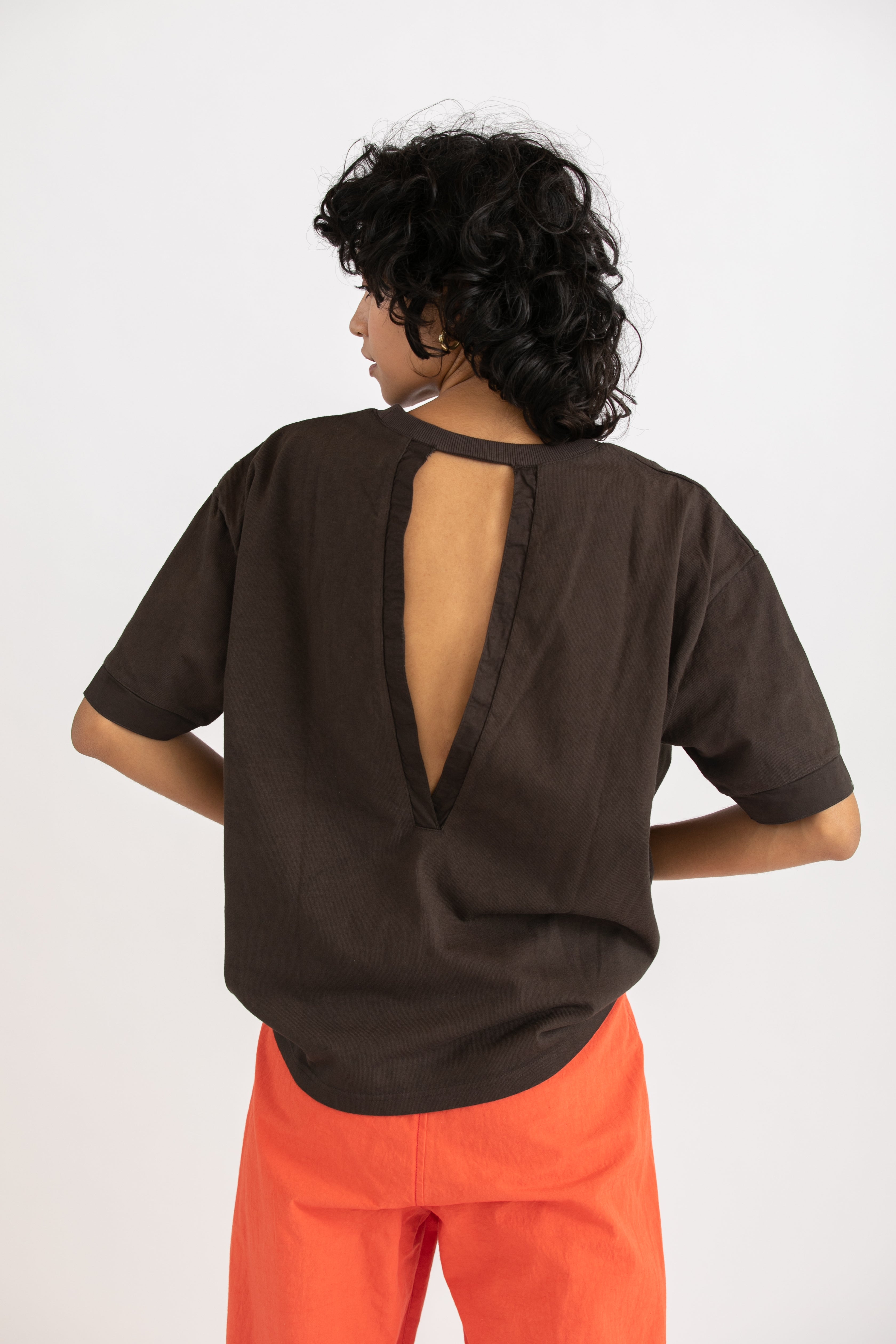 Recycle cotton v-back Tee