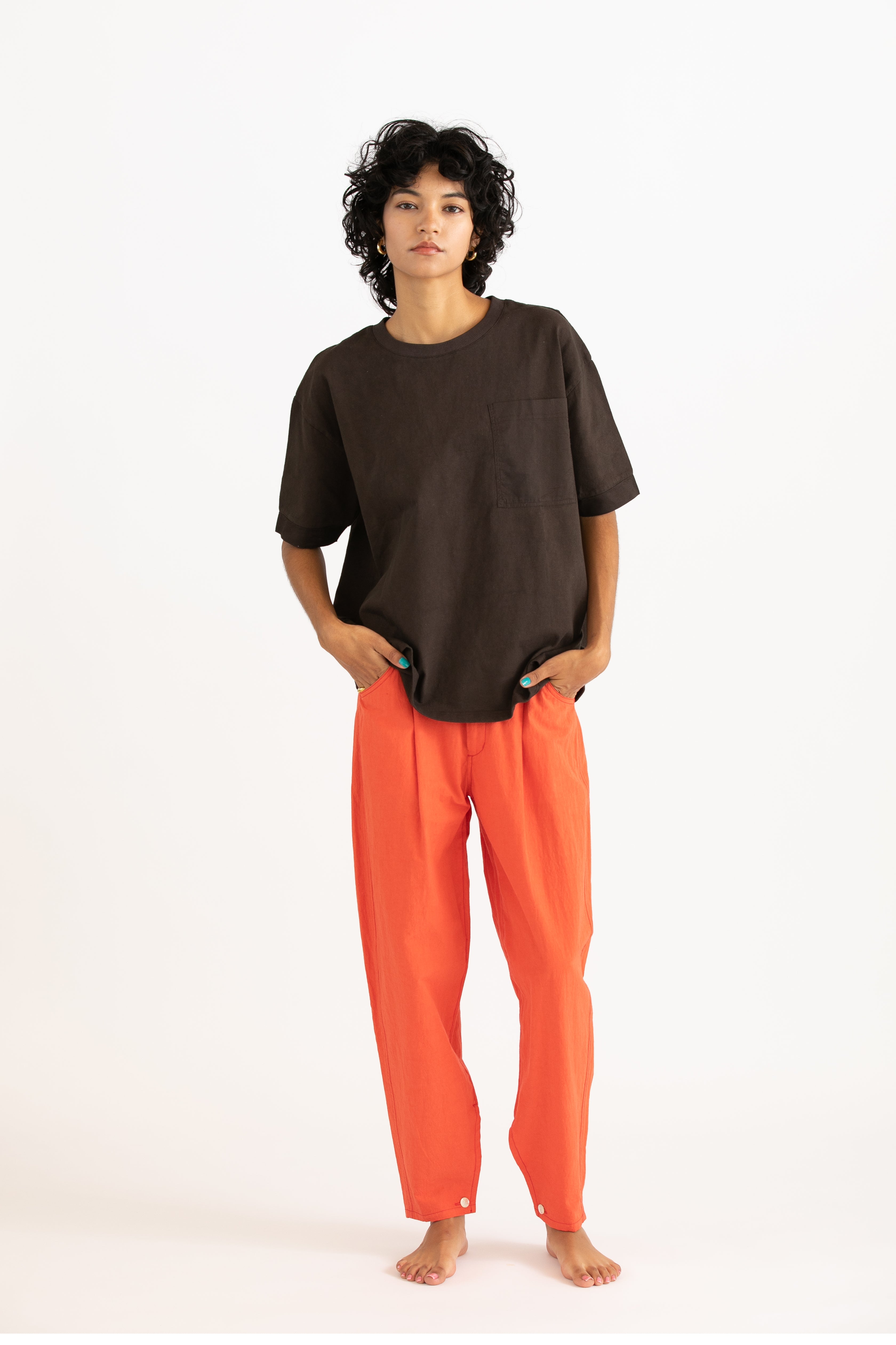 Recycle cotton v-back Tee
