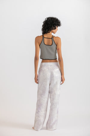 Cotton border tank-top
