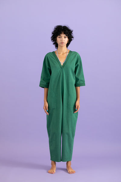 Recycle cotton jump suit