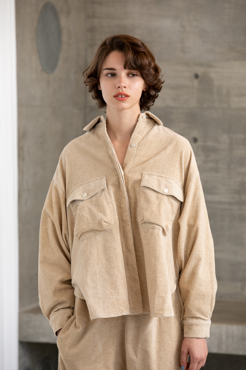 Cotton linen corduroy jacket