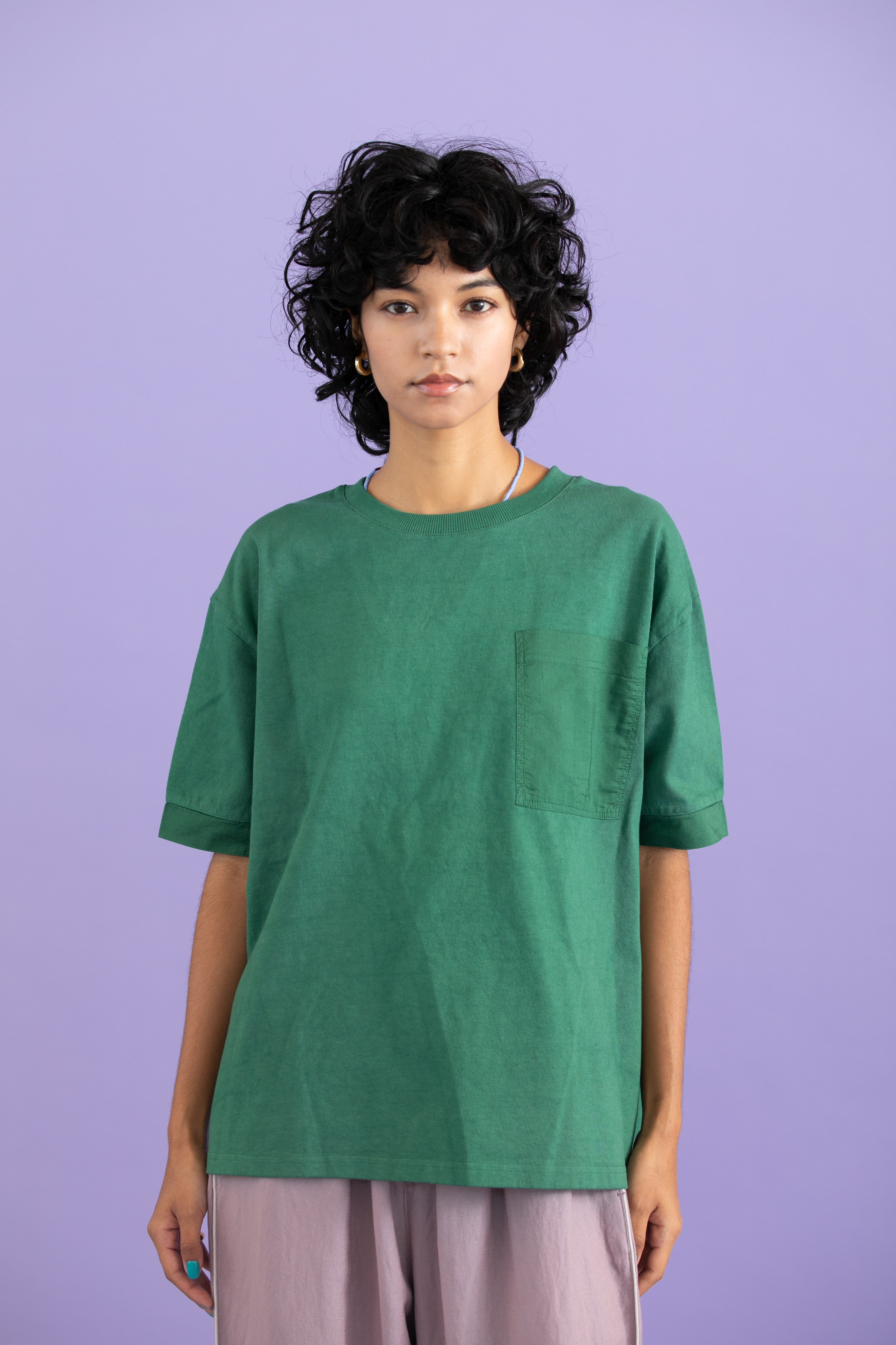 Recycle cotton v-back Tee