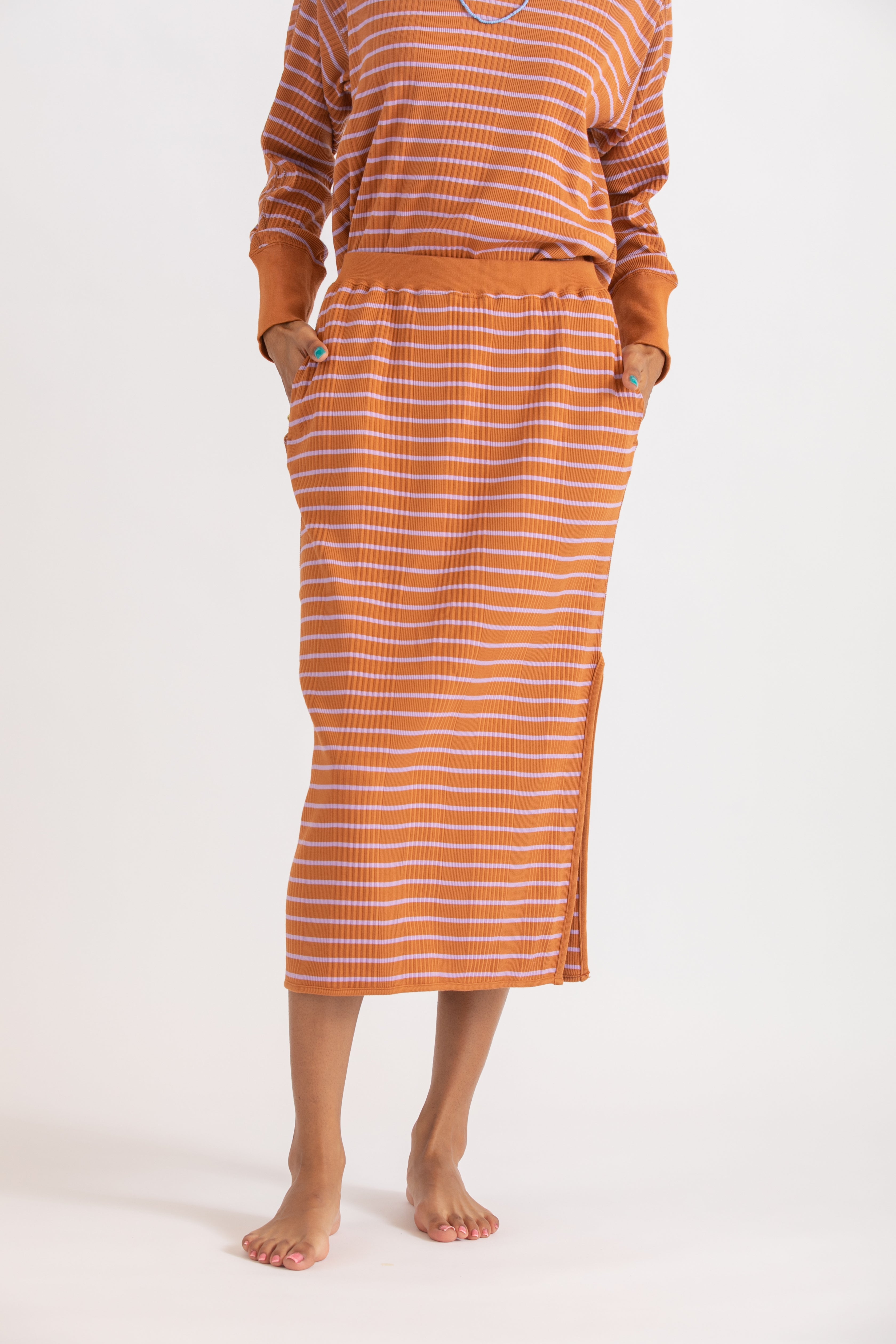 Cotton border skirt