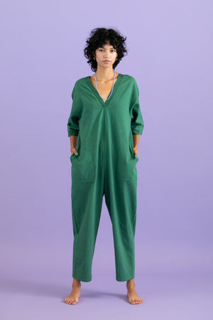 Recycle cotton jump suit
