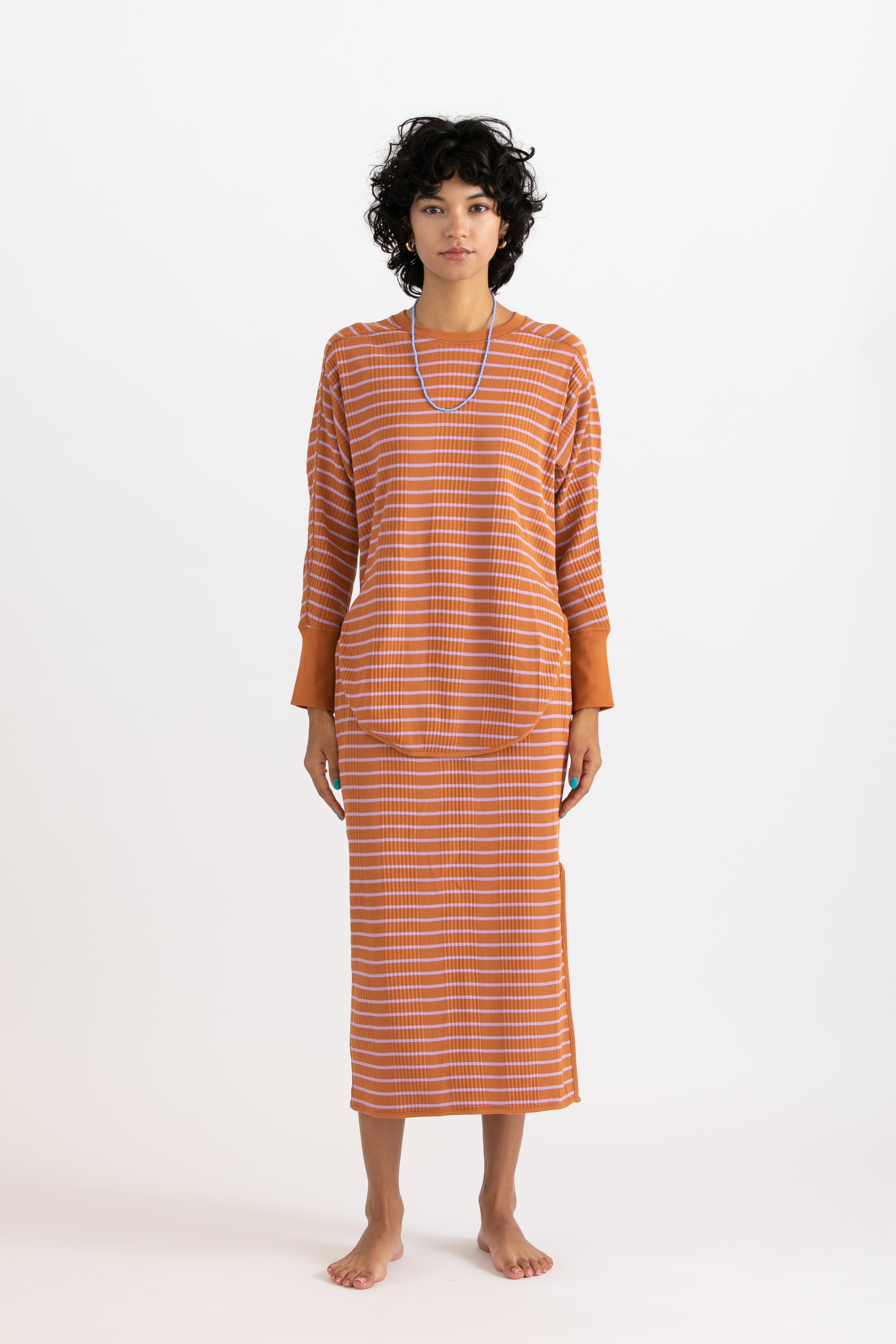 Cotton border pullover