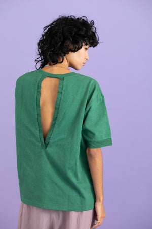 Recycle cotton v-back Tee