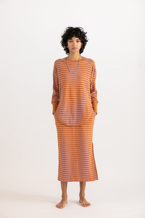 Cotton border pullover
