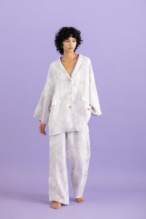 Linen uneven dyeing jacket