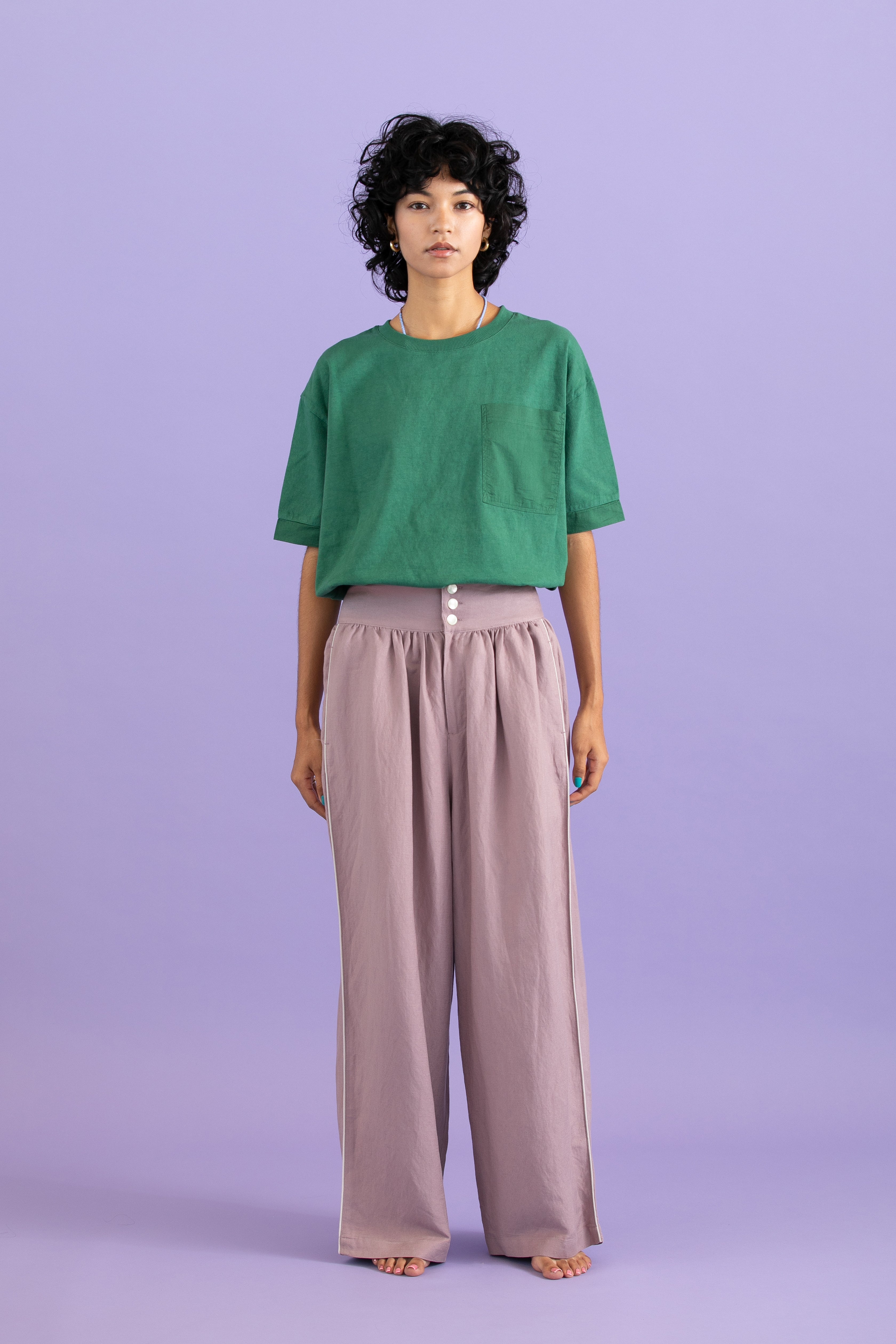 Recycle cotton v-back Tee
