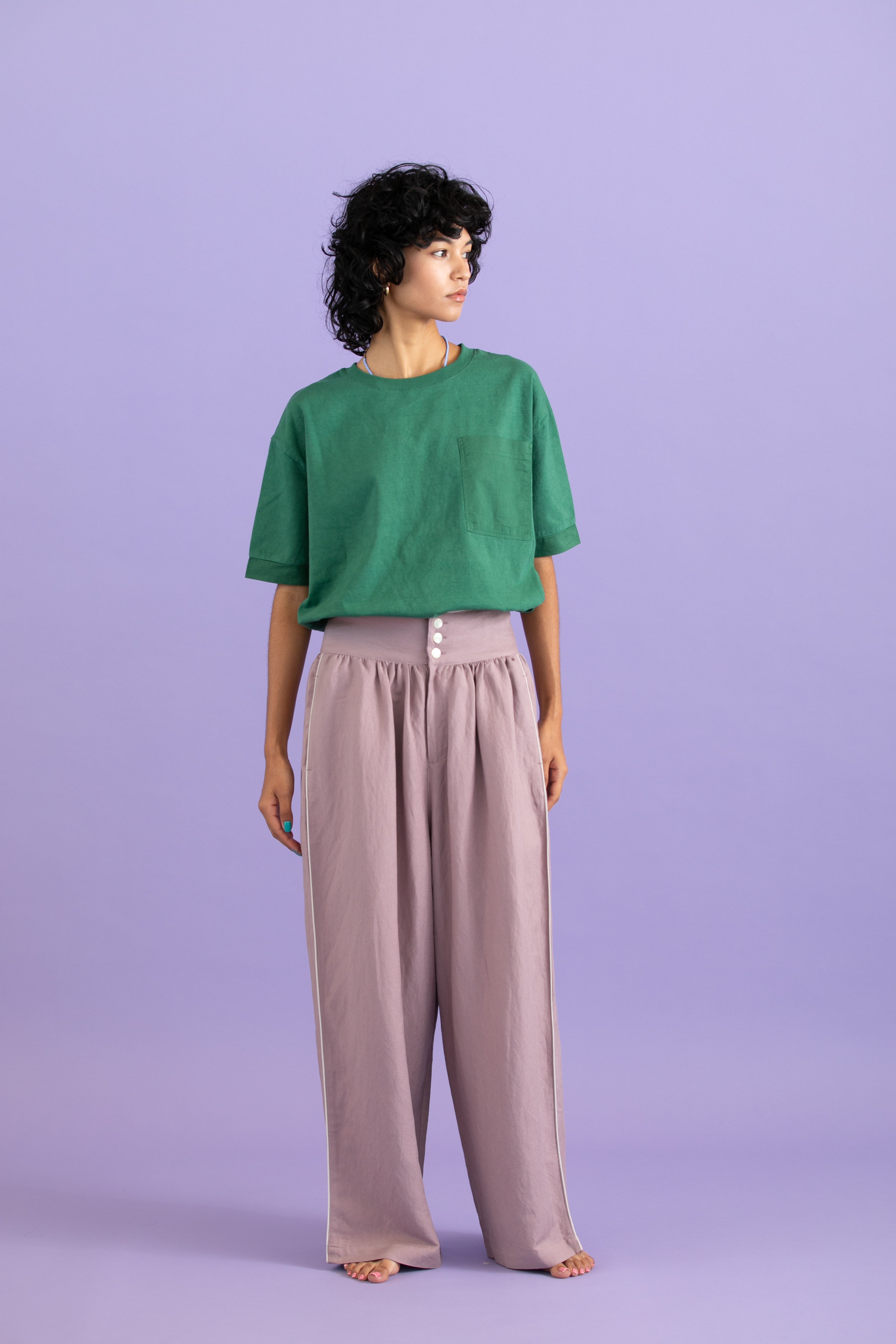 Recycle cotton v-back Tee