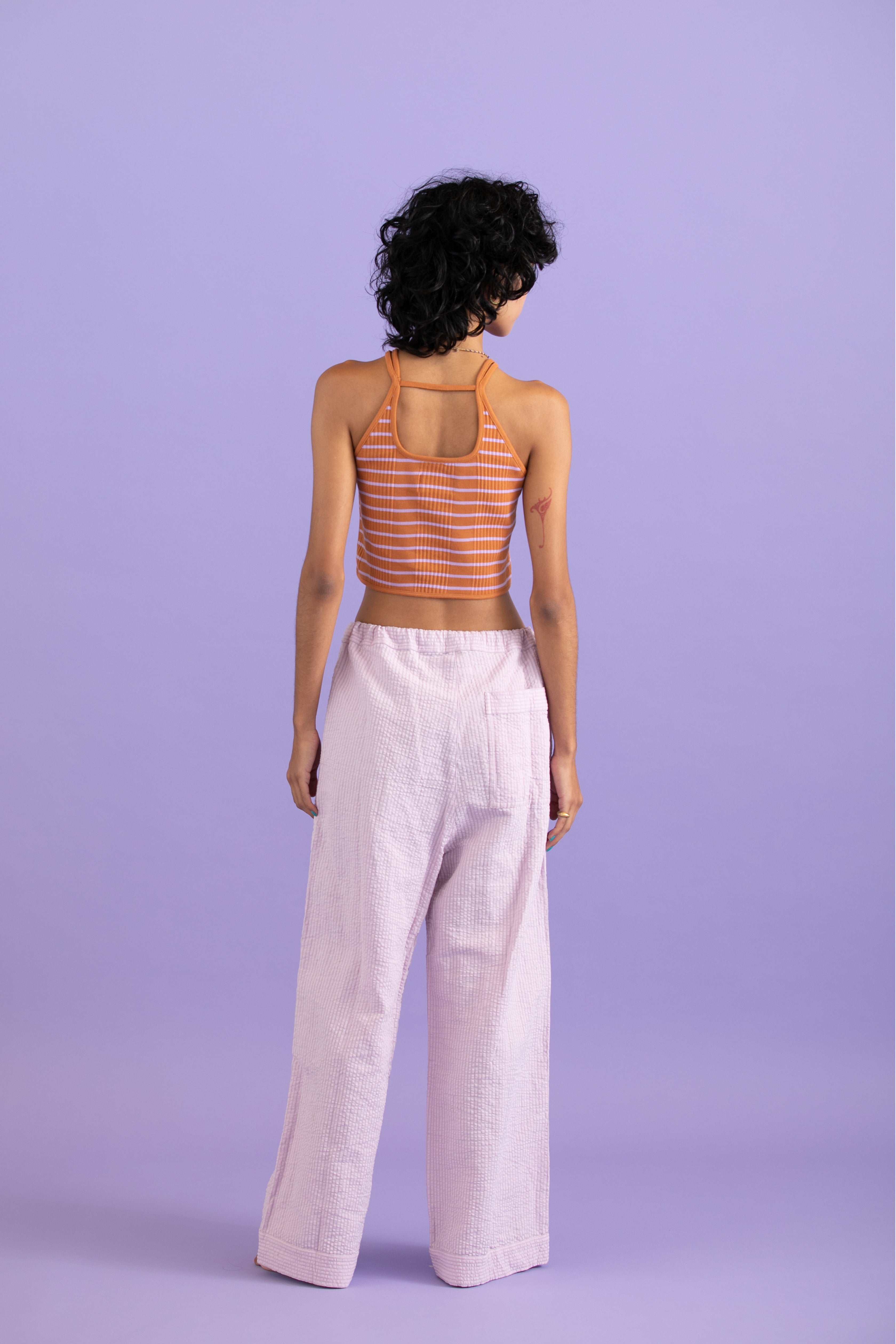 Cotton linen seersucker pants