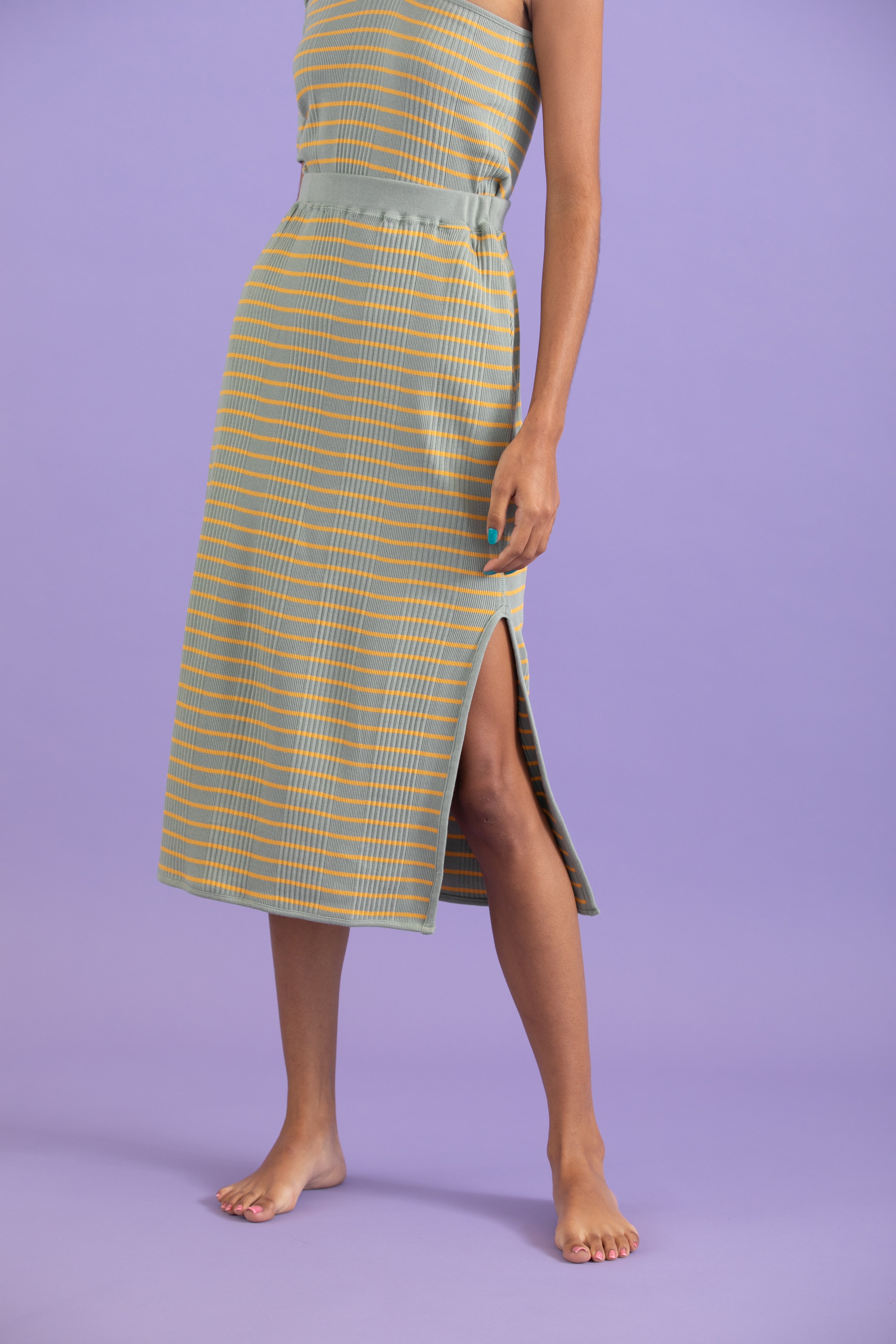 Cotton border skirt