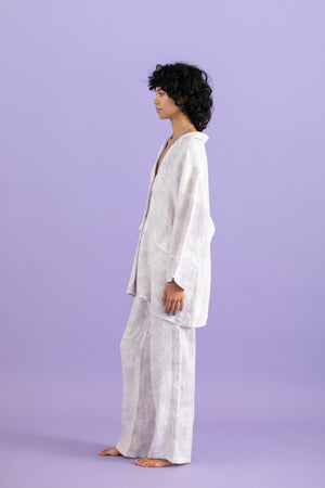 Linen uneven dyeing jacket
