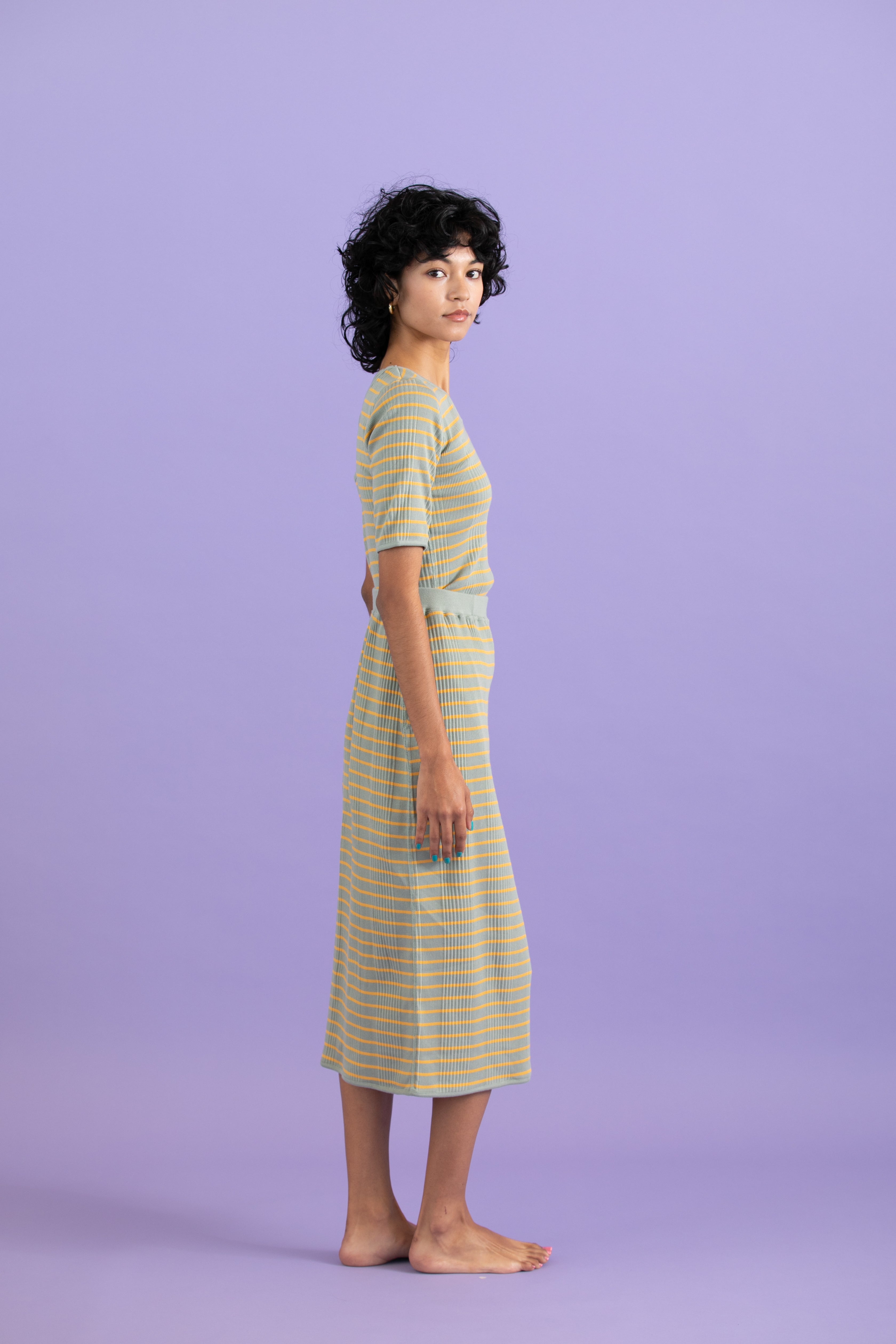 Cotton border asymmetry Tee
